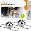 AIEVE XL Espresso Cooling Ball, 2 Pack Upgraded Large Coffee Chiller, Stainless Steel Chilling Ball Iced Coffee Accessories Espresso Accessories for Nespresso Breville Espresso Machine