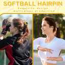 6 Pcs Softball Hair Claw Clips, Softball Gifts for Team Rectangle Claw Clip Non-slip Baseball Hair Clip Cute Sports Hair Accessories for Women Thick & Thin Hair