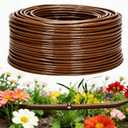1/4" Drip Irrigation Tubing with 6" Emitter Spacing, (650 Ft Roll) Hydroponics Dripline with Built-in 0.5 GPH Dripper, Saving 80% Water, Drip Line for Garden Irrigation and Raised Beds (Brown)
