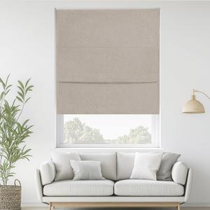 StangH 100% Blackout Magnetic Roman Shades for Windows, Cordless Natural Linen Bedroom Blind with Adhesive Thermal Insulated Window Shades for Living Dining Room, W 36 x L 72, 1 Panel