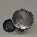 Owala SmoothSip Slider Insulated Stainless Steel Coffee Tumbler, Reusable Iced Coffee Cup, Hot Coffee Travel Mug, BPA Free 20 oz, Grey/Blue (High Dive)