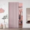 100% Blackout Door Curtains for Closets Without Doors Magnetic Accordon Door Curtain, 80 Inch Long Curtains for Doorway, 1 Panel, W45 x L80, Pink