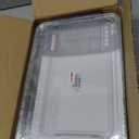 2 Pack Document Storage Clear Plastic Storage Boxes with Lids Stackable Storage Bins Paper Storage Box Containers for Organizing A4 File Paper Document Photo Scrapbook Craft Storage Blue (2pcs Small 13.97"x9.29"x1.5")