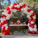 RUBFAC 129pcs Red Balloons Different Sizes 18 12 10 5 Inch for Garland Arch, Premium Latex Balloons Wedding Anniversary Bachelorette Casino Birthday Party Decorations