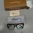 AMOMOMA Trendy TR90 Oversized Blue Light Reading Glasses Women,Stylish Square Cat Eye Glasses AM6031 (C1.black+c6.tortoise)