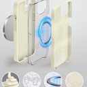 PuyaTeya Liquid Silicone Case for iPhone 11 pro MAX with Magnetic Ring Stand, Upgraded Camera Lens Protection, Mil-Grade Drop Shockproof, Anti-Scratch Microfiber Lining Silicone Case (Beige)