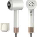 Hair Dryers, High-Speed Ionic Low Noise Blow Dryer with 105,000 RPM, Heat-Control & 500 Million Negative Ions,No Heat Damage, Travel (White)