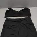 SweatyRocks Women's 2 Piece Workout Outfits Ruched Camisole Top and Biker Shorts Tracksuit Sets Black Medium