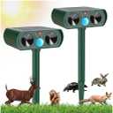 Squirrel Ultrasonic Animal Solar Outdoor Mouse Suitable for Home Garden with LED Light Waterproof Bird Deterrent Suitable for Skunk Squirrel Raccoon Wild Cat Rabbit（10pc）
