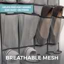 HOME GENIE Over the Door Hanging Shoe Organizer, 24 Breathable Mesh Pockets, Closet Rack Storage Holder, Stay in Place Hooks Hang on Closets, Hanger Holds Up to 40 lbs for Shoes, Accessories, Gray (Pack of 1)