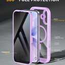 Miracase Magnetic for iPhone 17 Case with Privacy Screen Protector [Compatible with MagSafe],Full Camera Protection and Full Body Shockproof Bumper 17 Phone Cover 6.3", Taro Purple