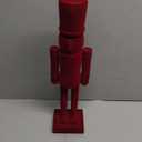 Luxury Red Velvet Nutcracker Soldier Figurine - 15 Inch Tall Wooden Christmas Decoration - Elegant Holiday Figurine Mantel & Tabletop Decor - Collectible Xmas Gift (FLK-Red, 38cm)