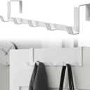 Chumia Over The Door Hooks, Door Hanger Hooks for Hanging, Fits 1-3/8" Doors, Coat Rack Dorm Essentials, Bathroom Accessories and Towel Organizer Holder, White