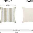 AEIOAE Sage Green Navy Blue Outdoor Pillow Covers 18 x 18 Inch, Beige Polka Dots Stripe Decor Throw Pillows for Couch Bed, Boho Modern Farmhouse Decorative Pillowcase Linen Cushion Cover Set of 2