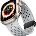 Magnetic Anti Sweat Sport Band/Strap for Apple Watch, Waterproof Breathable Silicone Correas. Para Compatible with iWatch Ultra SE Series11/10/9/8/7/6/5/4/3/2/1, Women Men, 42mm 44mm 45mm 46mm 49mm