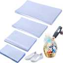 Yolev 500pcs Heat Shrink Wrap Bags for Baskets, 4 Sizes Clear POF 14"x20"(100) 8"x12" (100) 8"x10" (100) 4"x6" (200), Heat Seal Bags Film for Soap Book Bath Bomb Jar Tumbler Sleeve Packaging