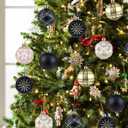 16PCS Christmas Balls Ornaments - 2.36in Black and Gold Christmas Tree Decorations, Shatterproof Hanging Balls for Christmas Xmas Tree Holiday Wreath Decor (Black & Gold)