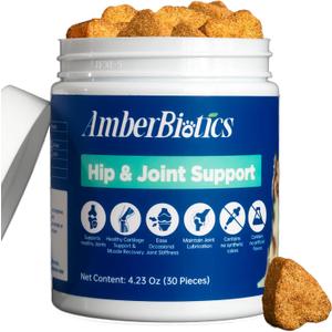 Joint Chews for Dogs, Rich in glucosamine, chondroitin, Omega-3, and Other Elements, a Hip Joint Supplement to Protect Your Dog's Joint Health, Chicken Flavor, 30 Soft Chewables.