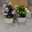 Der Rose 4 Pack Small Fake Plants Mini Artificial Faux Plants Indoor with Flowers Spring Decorations for Home Room Farmhouse Desk House Bathroom Decor