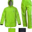RainRider Rain Jacket Pants Suits for Men Women Waterproof Lightweight Rain Gear Workwear (Green), XL