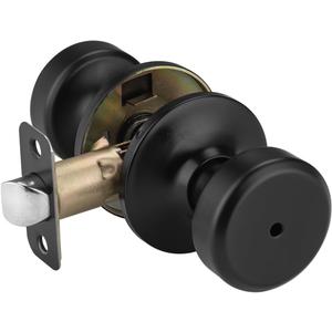 Black Door Knobs, Pismo Door Knob with Lock, Privacy Door Handles Interior for Bath & Bed (Privacy, Matte Black, 1)