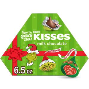 HERSHEY'S KISSES Grinch Milk Chocolate, Christmas Candy Gift Box, 6.5 oz (EXP 06/01/26)