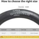 2-Pcs 12"/12.5" Heavy Duty Bike Tubes 12/12.5x1.75/2.25(12 1/2 X 2 1/4) AV 45/57-203 Inner Tubes Compatible with 12x1.75-2.25 12.5x1.75-2.25 12  x 2  Kid Bike Bicycle Tire Tubes Schrader Valve