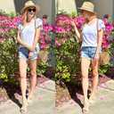 T&Twenties Womens Summer Tops Ruffle Short Sleeve Tunic Tops V Neck Loose Fit Flowy T-Shirts (White, L)