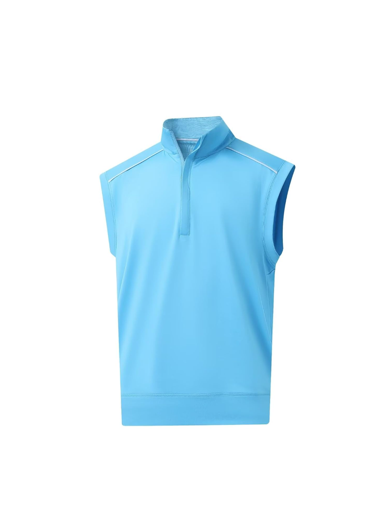 Rouen Mens Vests Outerwear Lightweight Moisture Wicking Midlayer Sleeveless Sports Golf Quarter Zip Pullover Mens Vest L