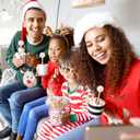 121 Pcs Christmas Wooden Coffee Stirrers with Holder and Wood Cocktail Coffee Stir Sticks Baby It's Cold Outside Disposable Drink Stirrers for Stirring Hot Restaurant Home Office(Pink)