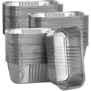 MOACOCK 100 Pack 1Lb Aluminum Mini Loaf Baking Pans, 6 x 3.5 x 2 Heavy Duty Disposable Loaf Pans, Thick Foil Bread Pans for Baking Holiday Treats Food Storage and Takeout