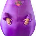 Mr.Ma Rich Inflatable Costume Adult, Purple Eggplant Halloween Mascot Costume (Adult (55'' to 75''))
