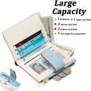 GAEKEAO Small Wallets for Women RFID Blocking Leather Bifold Zipper Pocket Wallet Credit Card Holder with ID Window