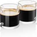 Ackers Shot Glasses Espresso Parts 4.5OZ Double Spouts Milk Cup Clear Glass (Pack of 2)