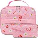 Rainbow Lunch Bag Pink for Girls Lonchera Para Nios Daisy Reusable Lunch Box with Reusable Snack Bag Back to School Lunch Kit
