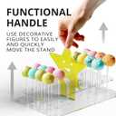 X-Protector Cakepop Stand - Unique Cake Pop Holder with 3 Figures - Clear Cakepop Stand Display for 24 Cake Pops - Premium Lollipop Holder - Acrylic Cake Pop Holder Stand - Ideal Candy Holder!