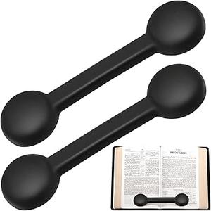 2 Pieces Weighted Bookmarks Book Weight Page Holder Rubber Book Weight Bookmark Portable Weighted Rubber Page Holder for Adults Reading(Black)