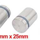 uxcell a15072000ux0232 Frameless Glass 19mm x 25mm Stainless Steel Standoff Pins Clamp 12pcs (Pack of 12)