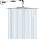 HarJue 12 Inch Rain Shower Head With 15 Inch Extension Arm, Stainless Steel Large Rainfall, Luxury Square-Waterfall Full Body Coverage-Easy to Install (Chrome)