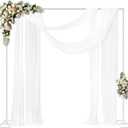 Fomcet 8FT x 8FT Backdrop Stand Heavy Duty with Base, White Portable Adjustable Pipe and Drape Backdrop Stand Kit, Square Metal Arch Party Frame for Wedding Birthday Parties Banquet Decorations