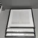 upsimples 16x16 Picture Frame Set of 3, Made of High Definition Glass for 12x12 with Mat or 16x16 Without Mat, Wall and Tabletop Display Photo Frames, Black