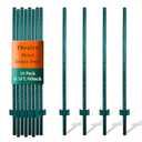 Thealyn 4.8ft Fence Posts, Pack of 10 - Sturdy Metal U-Posts & Step-in Stakes, No Digging Poles for Garden Wire Fencing and Yard Signs (Fits 4-ft Fence Mesh)