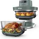 Ninja Crispi Pro 6-in-1 Glass Air Fryer | 450F, Nontoxic, 6qt & 2.5qt Containers & Lids | Microwave, Freezer, Dishwasher Safe | Max Crisp, Air Fry, Bake, Roast, Recrisp, Dehydrate | Ash Grey, AS101DG, 6 Quarts
