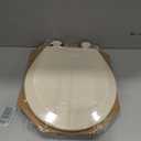 Bemis 500EC Durable Wood Toilet Seat with Easy Clean Hinges, Made in USA, Round, Bone