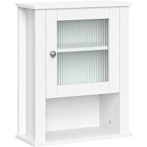 RiverRidge Prescott Bathroom Wall Cabinet - Bathroom Cabinet with Reeded Glass, Soft-Close Hinges & Adjustable Shelf - Slim Medicine Cabinet for Small Spaces