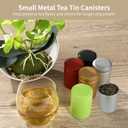 25 Pcs Metal Tea Tin Canisters, Small Airtight Storage Containers with Lids, Round Portable Loose Leaf Tea Canisters, Small Travel Spice Candy Coffee Boxes