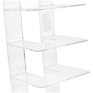 2 x NUOBESTY Acrylic for Desktop Organization Multi Function Book Holder and Purse Divider Acrylic Shelf Divider for Office Study Home Use Simple Style Book Stand