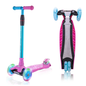 3 Wheel Scooter for Kids Ages 6-12,Kids Scooter with Light Up Wheels, Sturdy Deck Design, and 4 Height Adjustable Suitable for Kids Ages 3-12