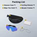 Sports Sunglasses TR90 UV400, Lightweight Wraparound for Men/Women, Adjustable Nose Pad, Fit Over Glasses for Cycling (Blue)