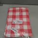 Smiry Rectangle Picnic Table Cloth, Elastic Waterproof Fitted Vinyl Tablecloths, Flannel Backed Buffalo Plaid Table Covers for Dining, Camping, Outdoor (White and Red, 30" x 72")
